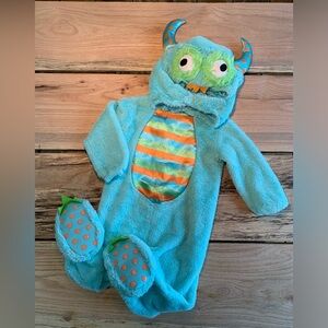 Spirit Halloween Lil Monster 12-18 mo Baby Halloween Costume Blue Fuzzy 2 piece
